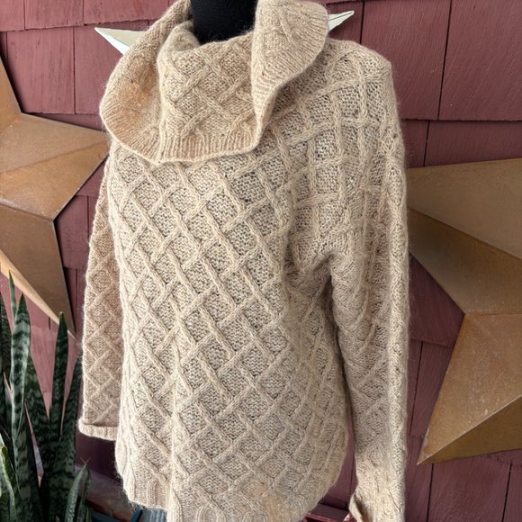 Vtg Y2K 90s A Line Anne Klein Knit Turtleneck Mohair Wool Blend Sweater Size M - Picture 2 of 7